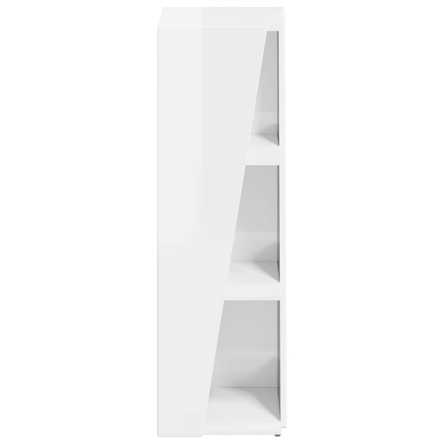 Side Shelf 33 x 32 x 100.5 cm Engineered Wood High Gloss White