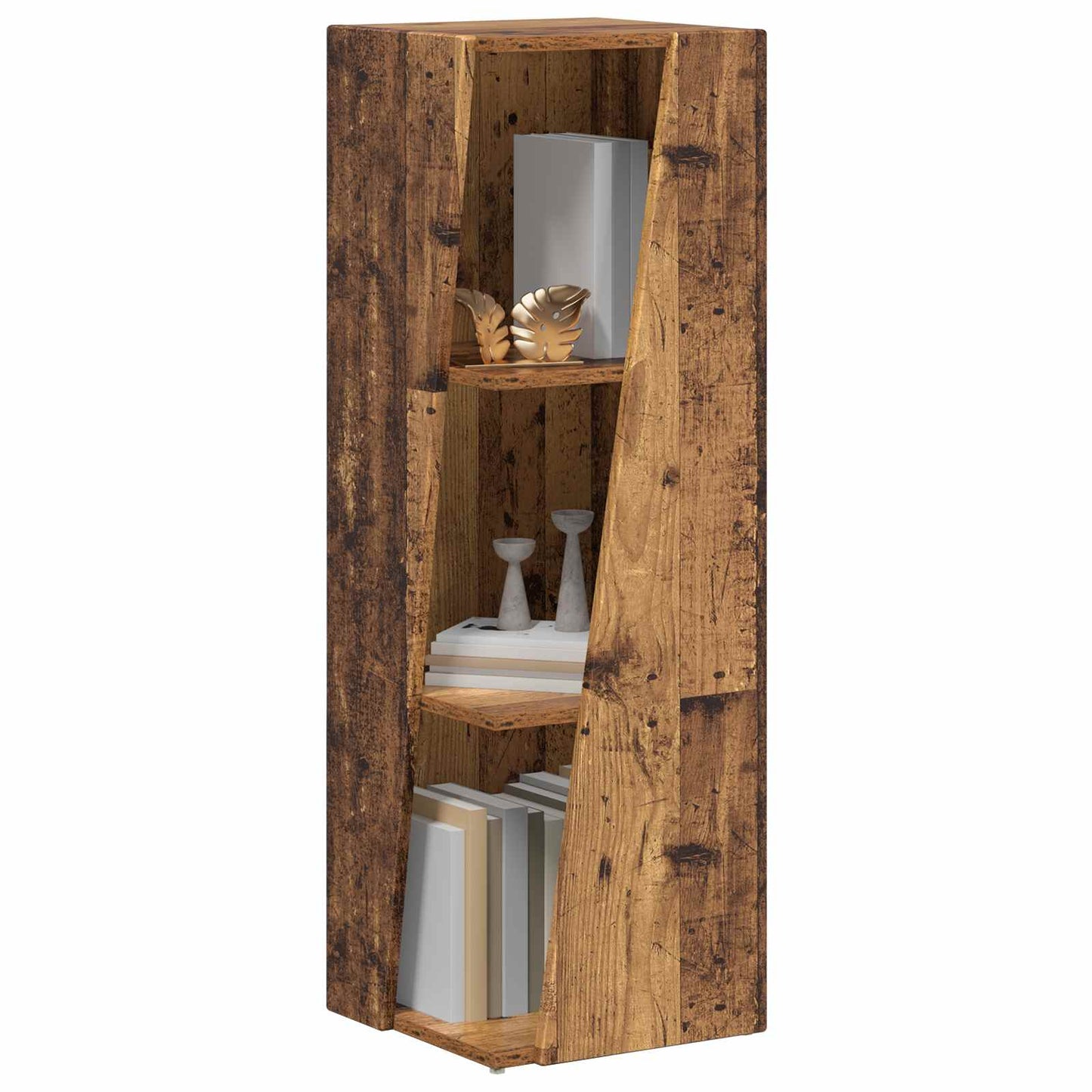 Side Shelf Old Wood 33 x 32 x 100.5 cm Engineered Wood