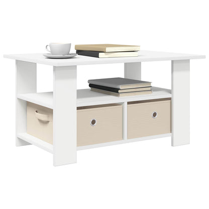 Coffee Table with Drawer White 77 x 55 x 42 cm Engineered Wood