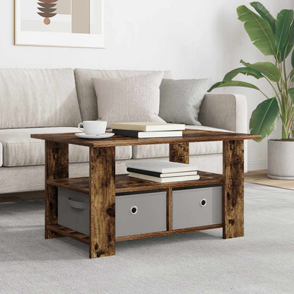Coffee Table Smoked Oak 77 x 55 x 42 cm Engineered Wood