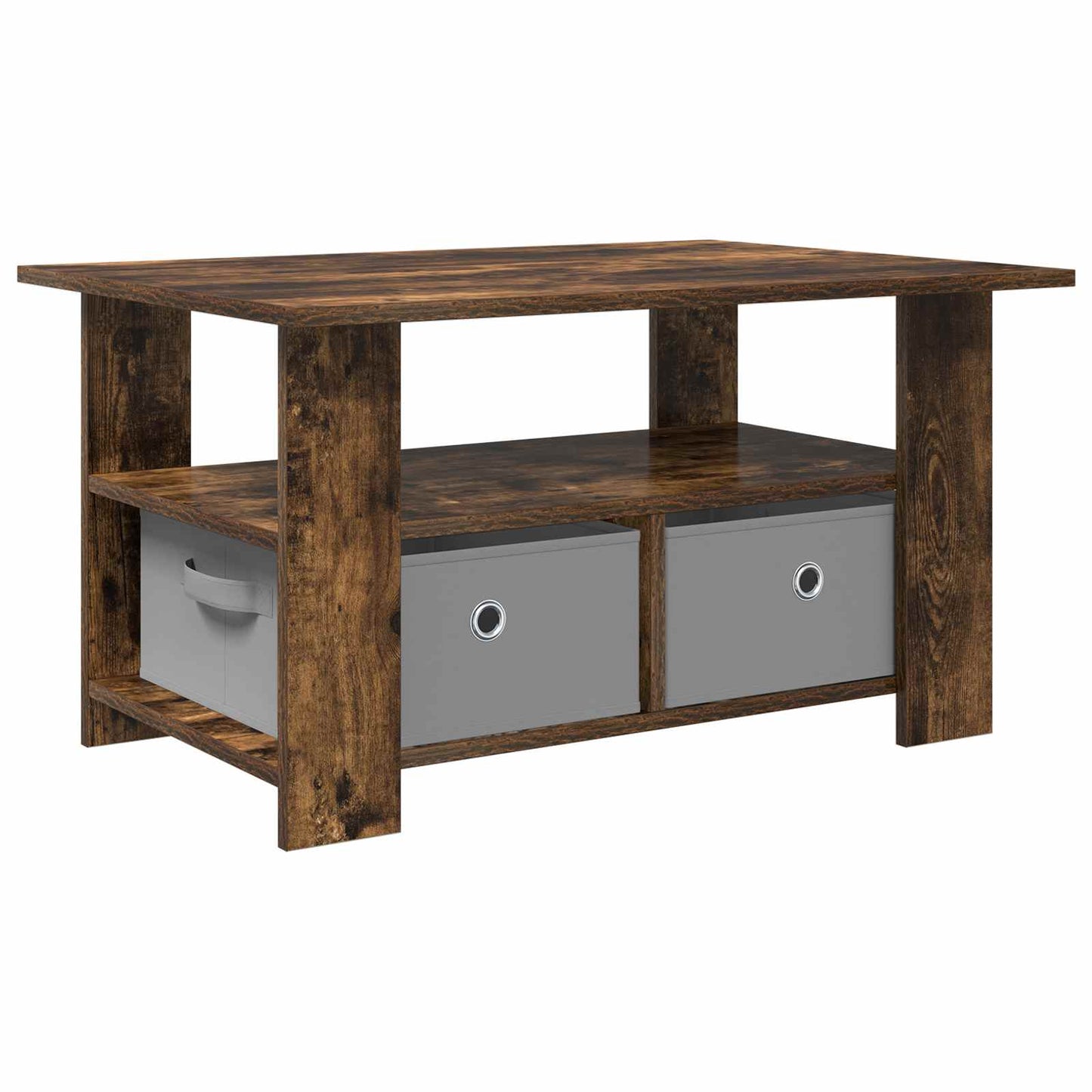 Coffee Table Smoked Oak 77 x 55 x 42 cm Engineered Wood