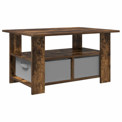 Coffee Table Smoked Oak 77 x 55 x 42 cm Engineered Wood