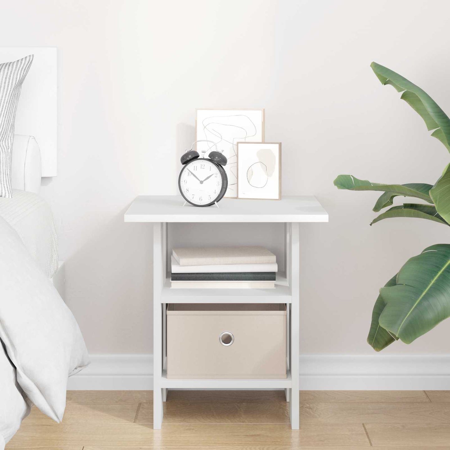 Bedside Table White 41 x 40 x 45 cm Engineered Wood