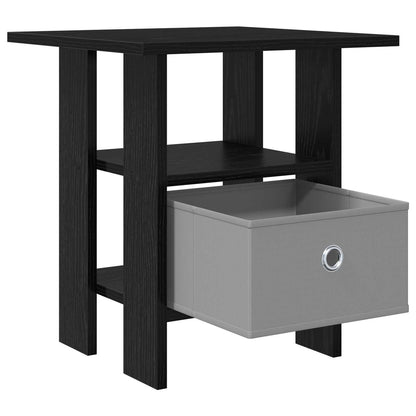 Bedside Table Black Oak 41 x 40 x 45 cm Engineered Wood