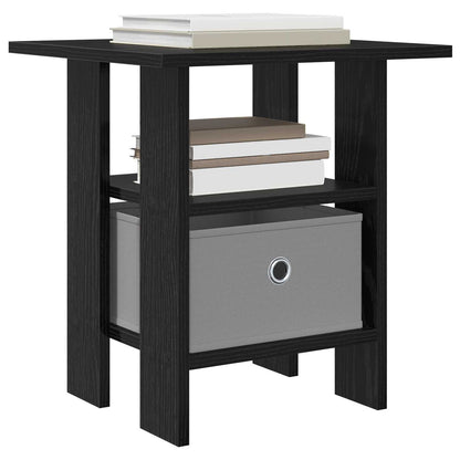 Bedside Table 2 pcs Black Oak 41 x 40 x 45 cm Engineered Wood