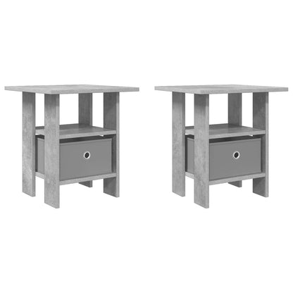 Bedside Table with Drawer 2 pcs Concrete Grey 41 x 40 x 45 cm