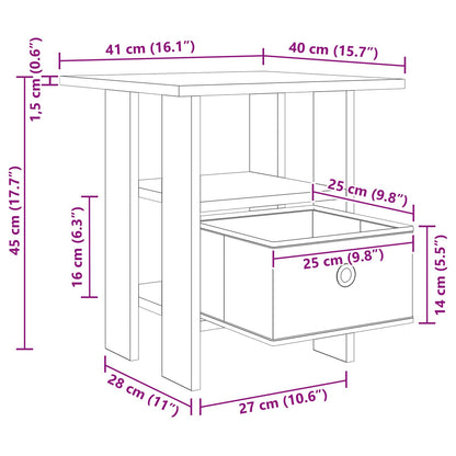 Bedside Table 2 pcs Grey Sonoma 41 x 40 x 45 cm Engineered Wood
