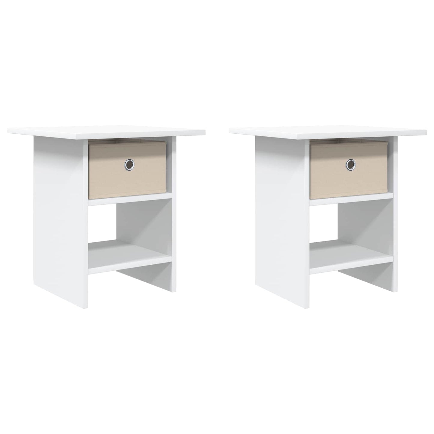 Bedside Table 2 pcs White 41 x 40 x 45 cm Engineered Wood