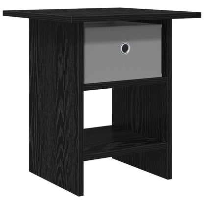 Bedside Table Black Oak 41 x 40 x 45 cm Engineered Wood