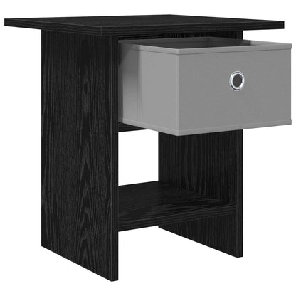 Bedside Table Black Oak 41 x 40 x 45 cm Engineered Wood