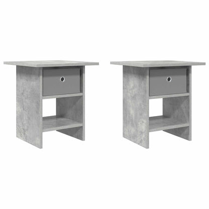 Bedside Table with Drawer 2 pcs Concrete Grey 41 x 40 x 45 cm