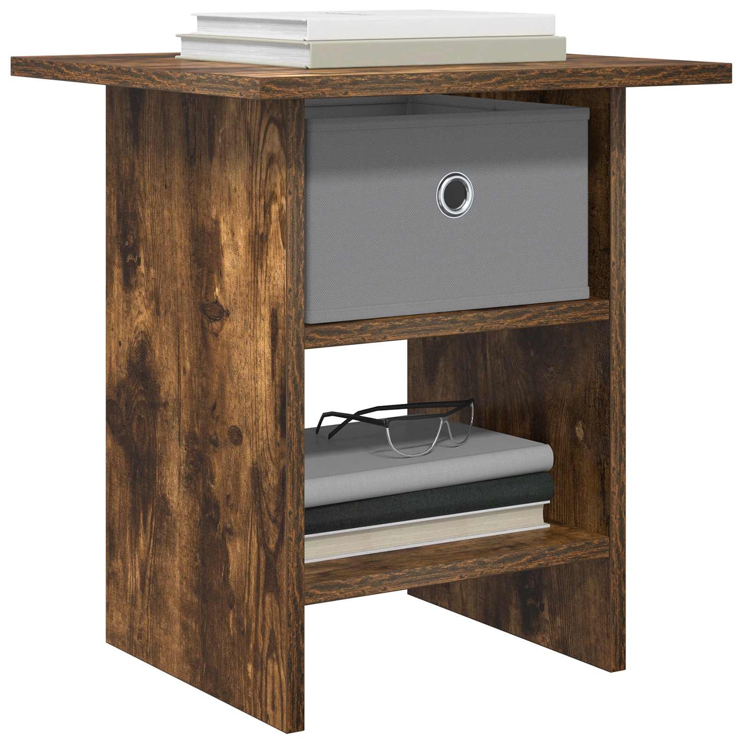 Bedside Table Smoked Oak 41 x 40 x 45 cm Engineered Wood