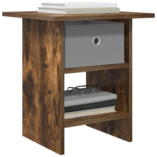 Bedside Table 2 pcs Smoked Oak 41 x 40 x 45 cm Engineered Wood