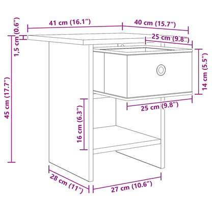 Bedside Table 2 pcs Grey Sonoma 41 x 40 x 45 cm Engineered Wood