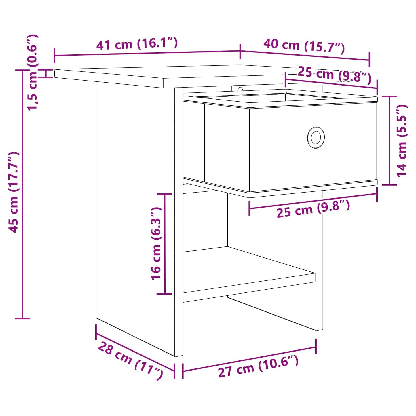 Bedside Table 2 pcs Old Wood 41 x 40 x 45 cm Engineered Wood