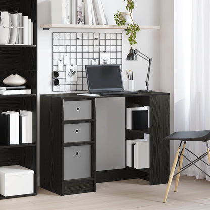 Desk with Drawer Black Oak 100 x 40 x 75 cm Engineered Wood