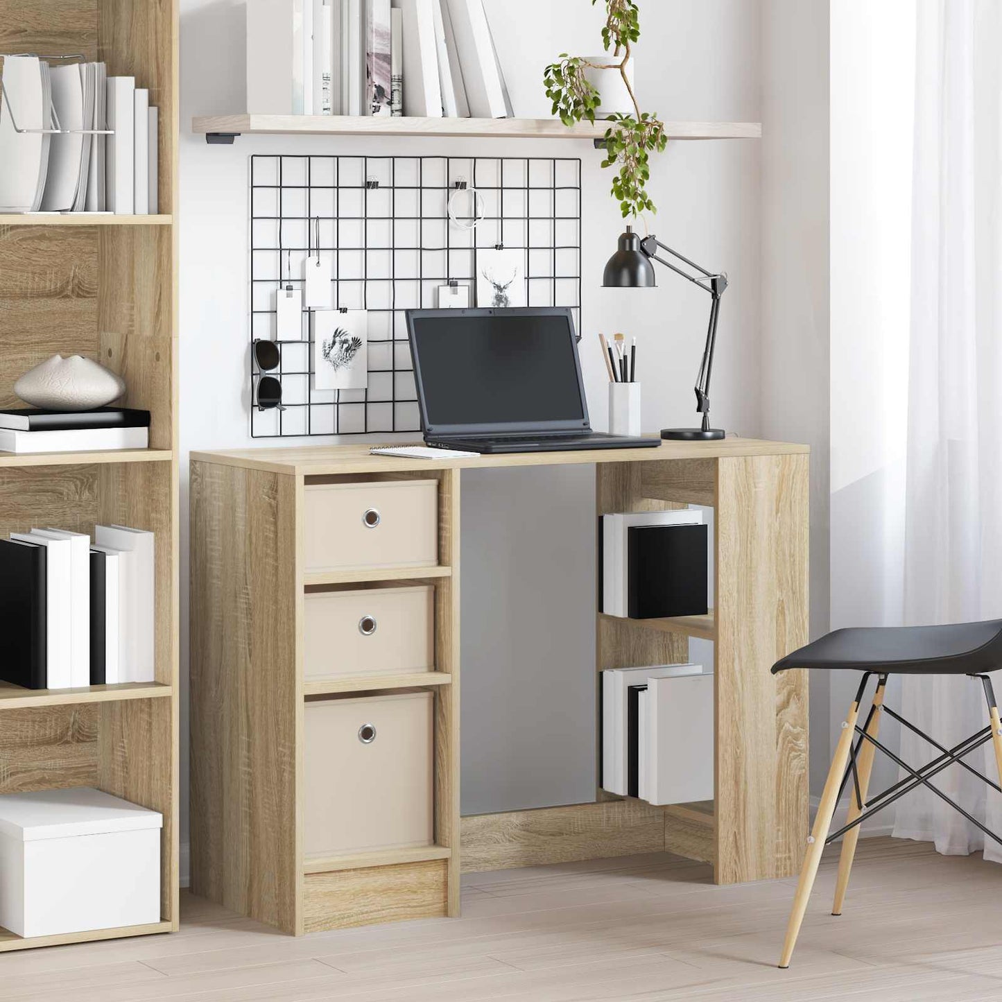 Desk with Drawer Sonoma Oak 100 x 40 x 75 cm Engineered Wood