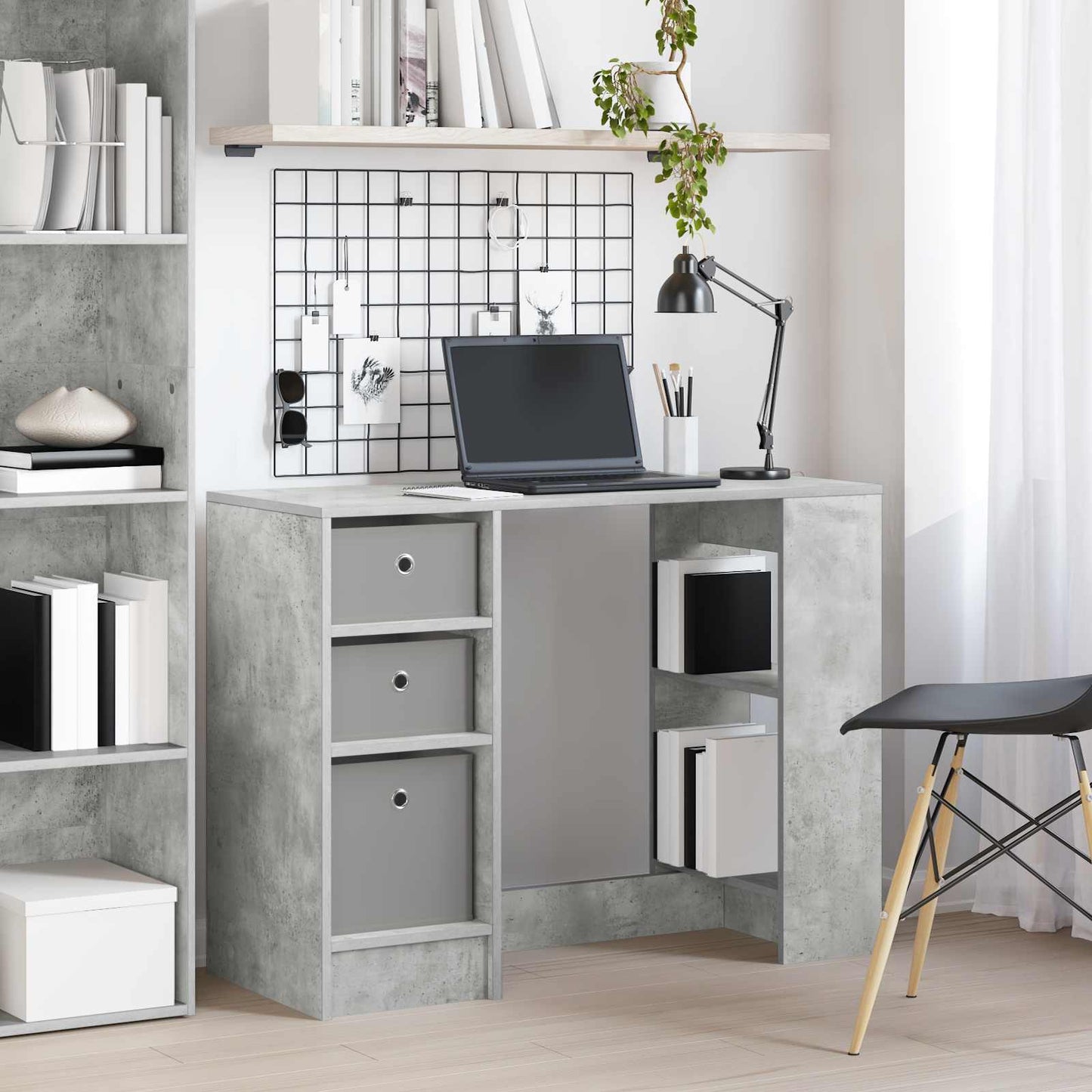 Desk with Drawer Concrete Grey 100 x 40 x 75 cm Engineered Wood