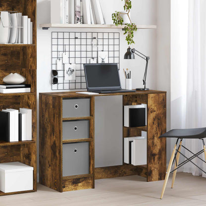 Desk with Drawer Smoked Oak 100 x 40 x 75 cm Engineered Wood