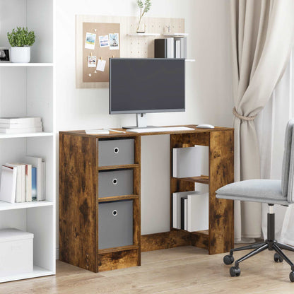 Desk with Drawer Smoked Oak 100 x 40 x 75 cm Engineered Wood