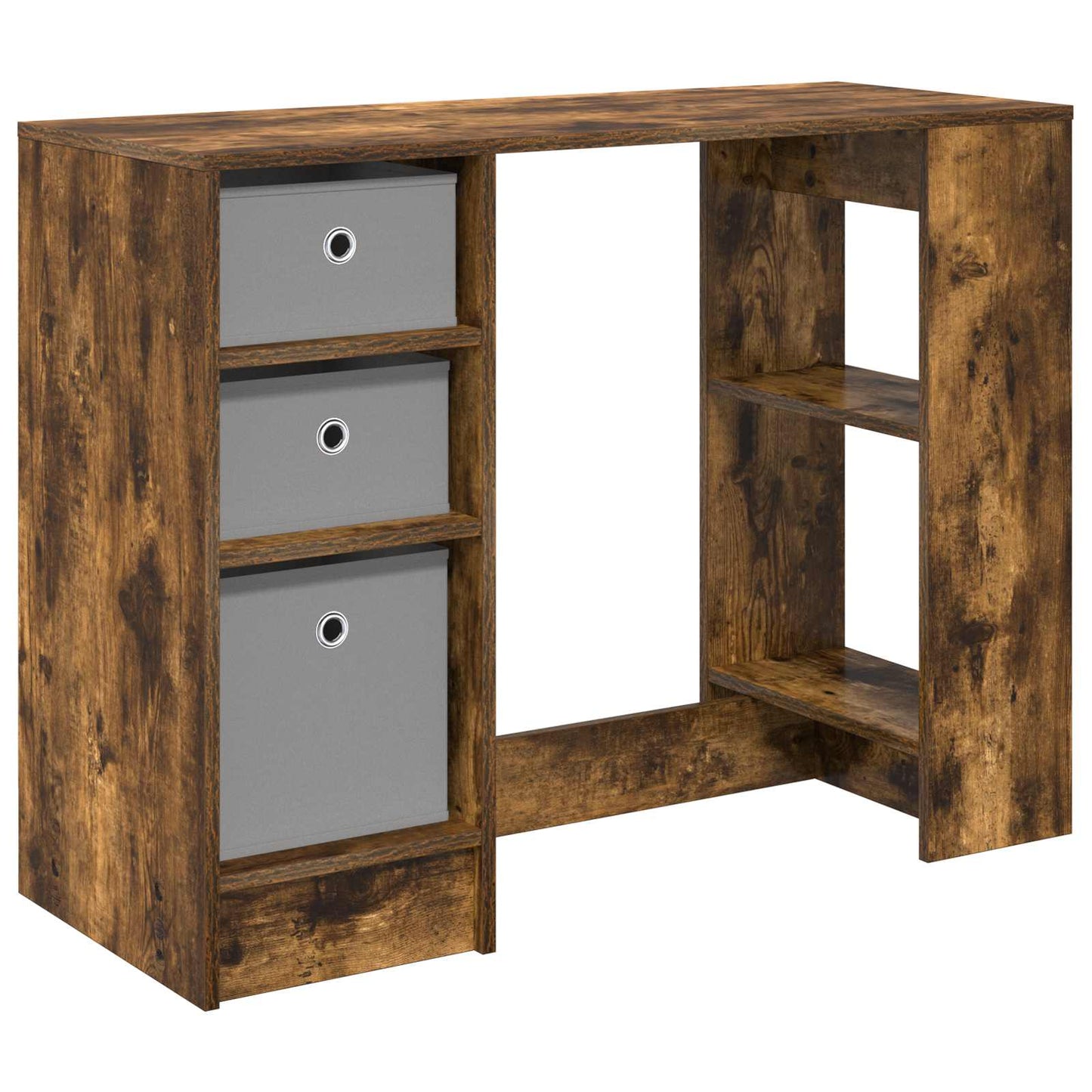 Desk with Drawer Smoked Oak 100 x 40 x 75 cm Engineered Wood