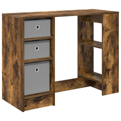 Desk with Drawer Smoked Oak 100 x 40 x 75 cm Engineered Wood