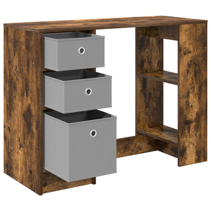 Desk with Drawer Smoked Oak 100 x 40 x 75 cm Engineered Wood