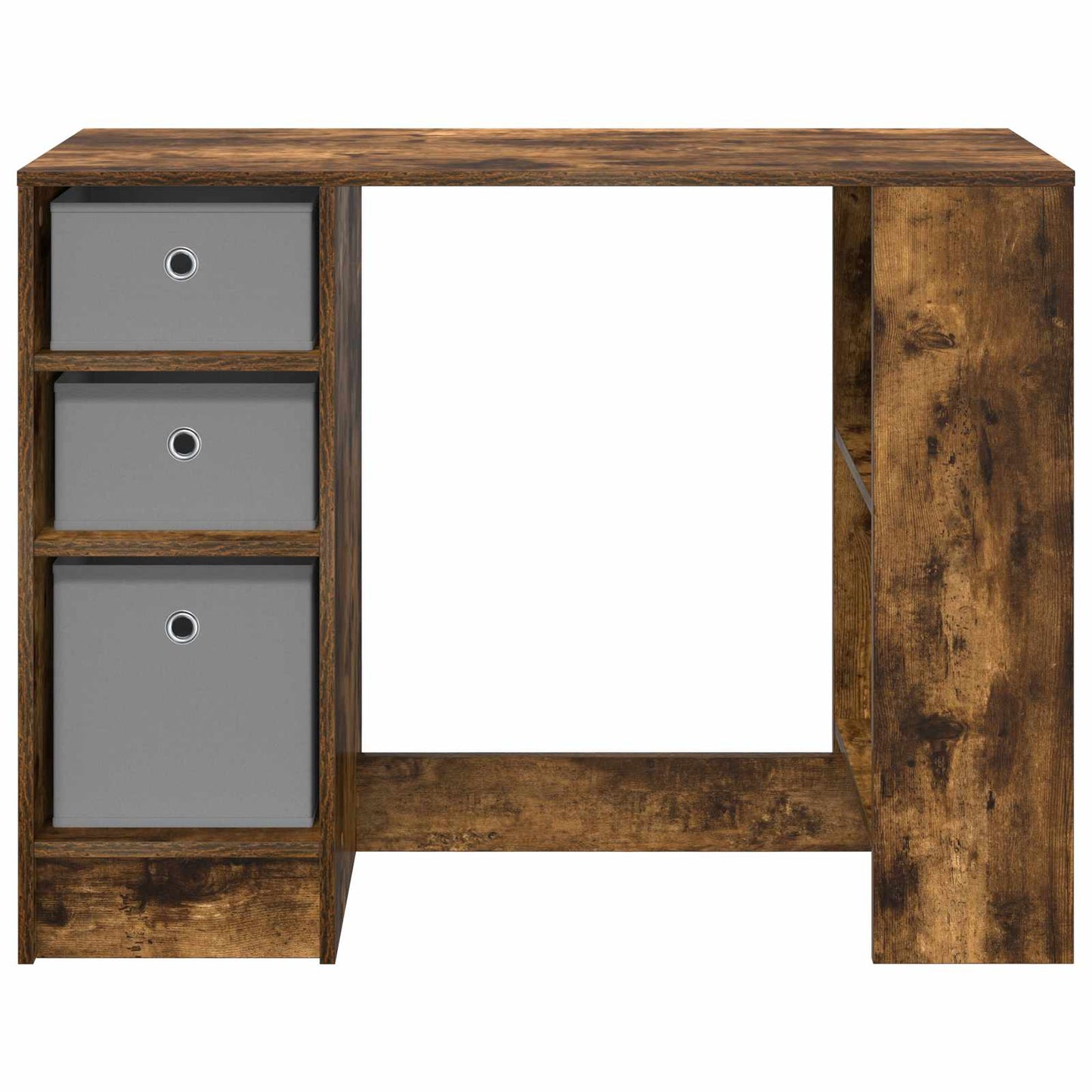Desk with Drawer Smoked Oak 100 x 40 x 75 cm Engineered Wood
