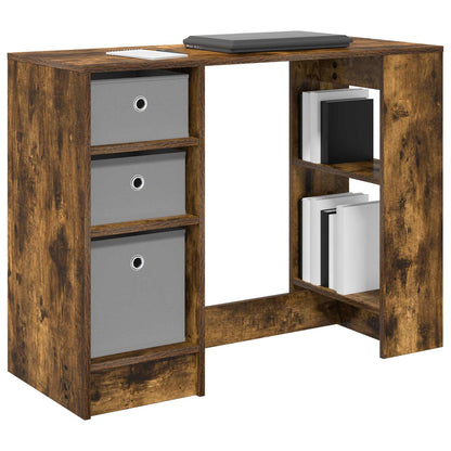 Desk with Drawer Smoked Oak 100 x 40 x 75 cm Engineered Wood