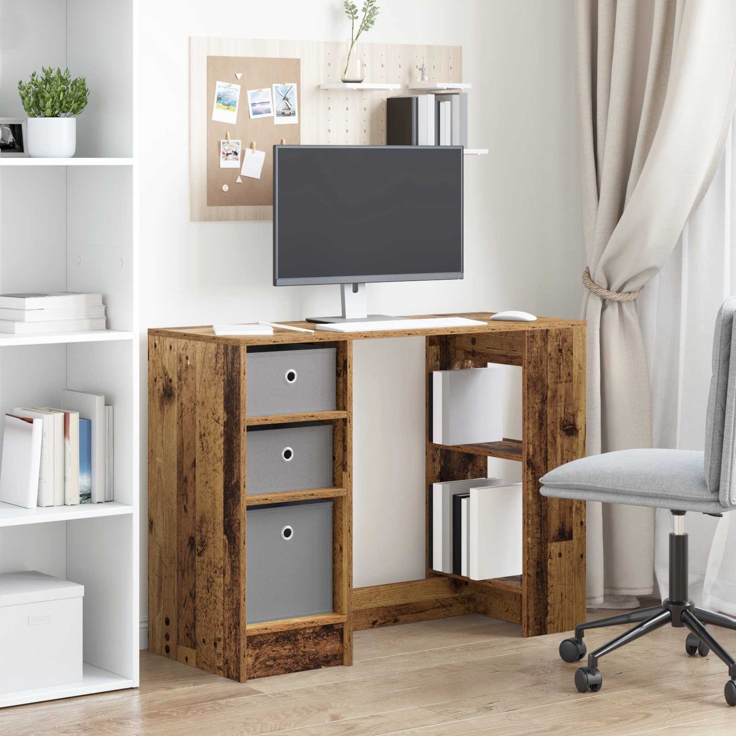 Desk with Drawer Old Wood 100 x 40 x 75 cm Engineered Wood