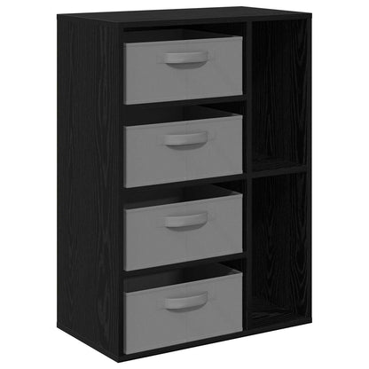 Sideboard with Drawer Black Oak 60 x 33.5 x 84 cm
