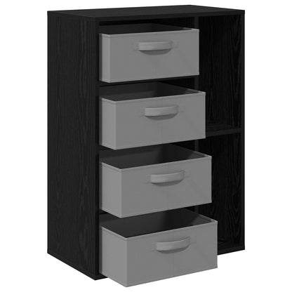 Sideboard with Drawer Black Oak 60 x 33.5 x 84 cm