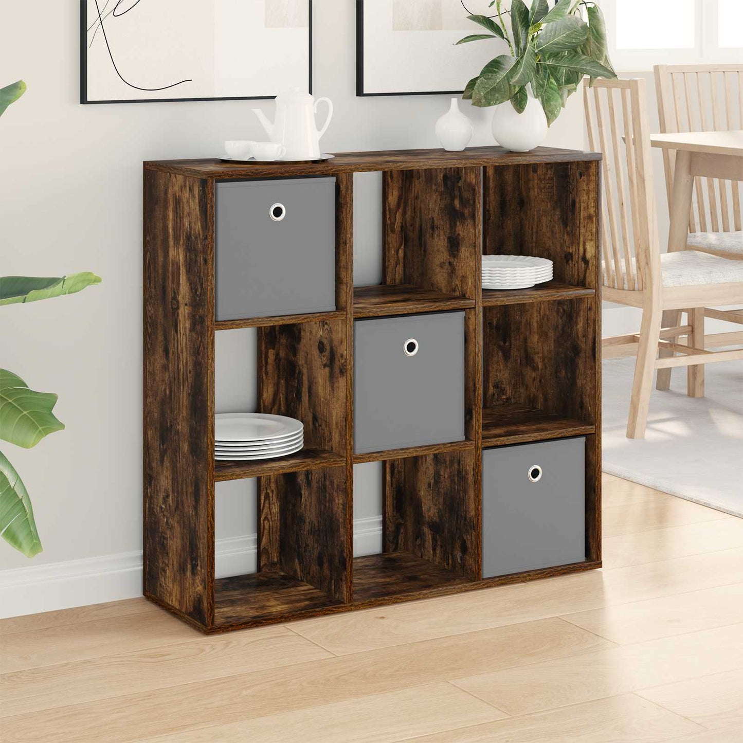 Sideboard with Drawer Smoked Oak 88.5 x 29 x 84.5 cm