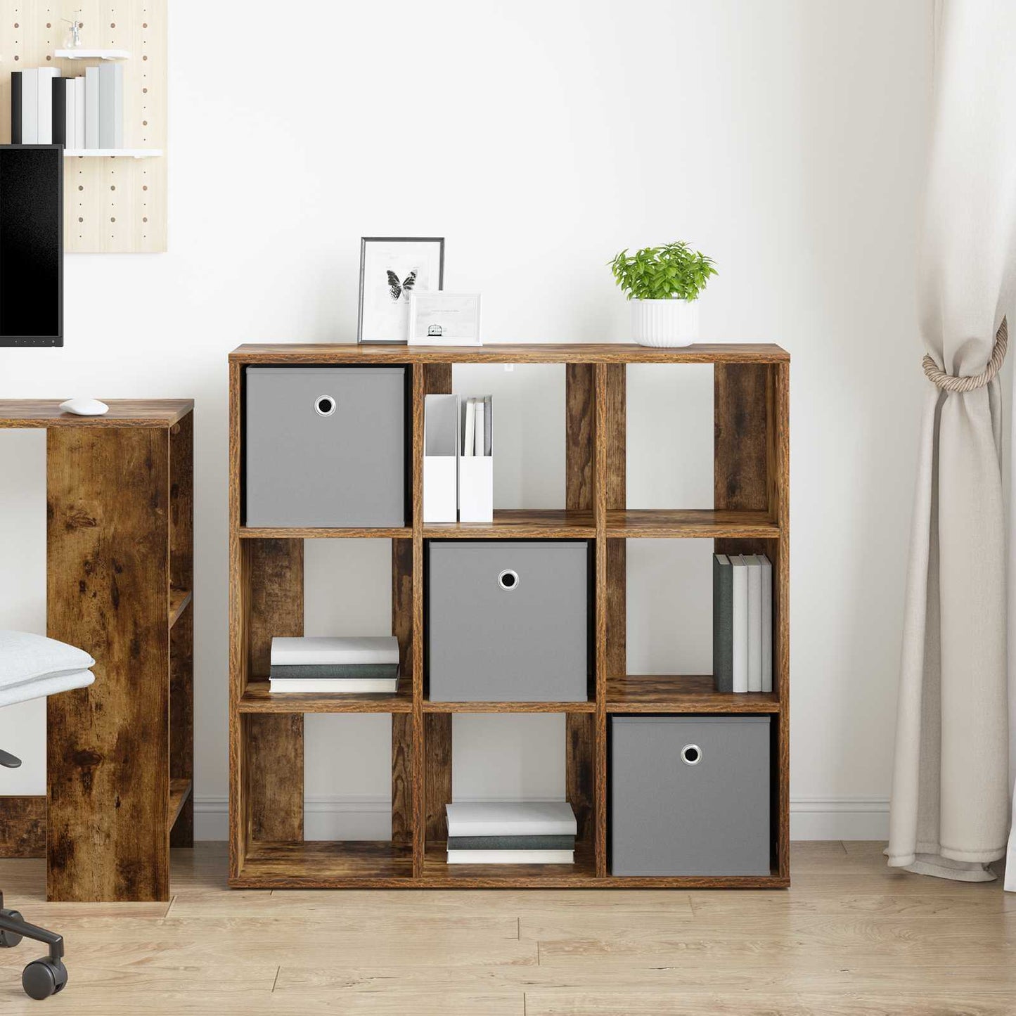 Sideboard with Drawer Smoked Oak 88.5 x 29 x 84.5 cm