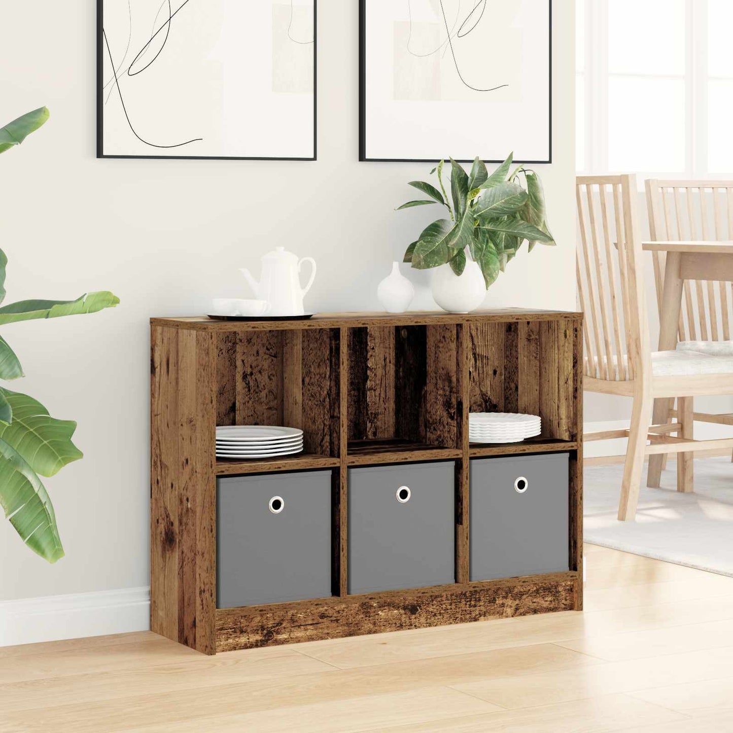 Sideboard with Drawer Old Wood 88.5 x 27.5 x 63.5 cm