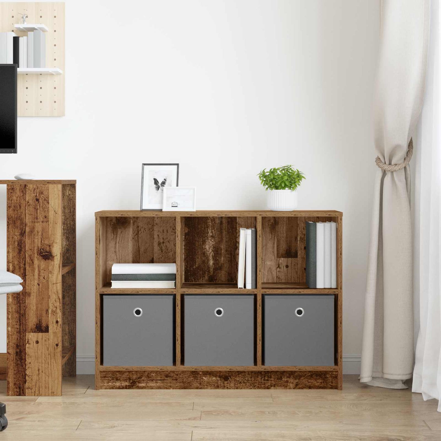 Sideboard with Drawer Old Wood 88.5 x 27.5 x 63.5 cm