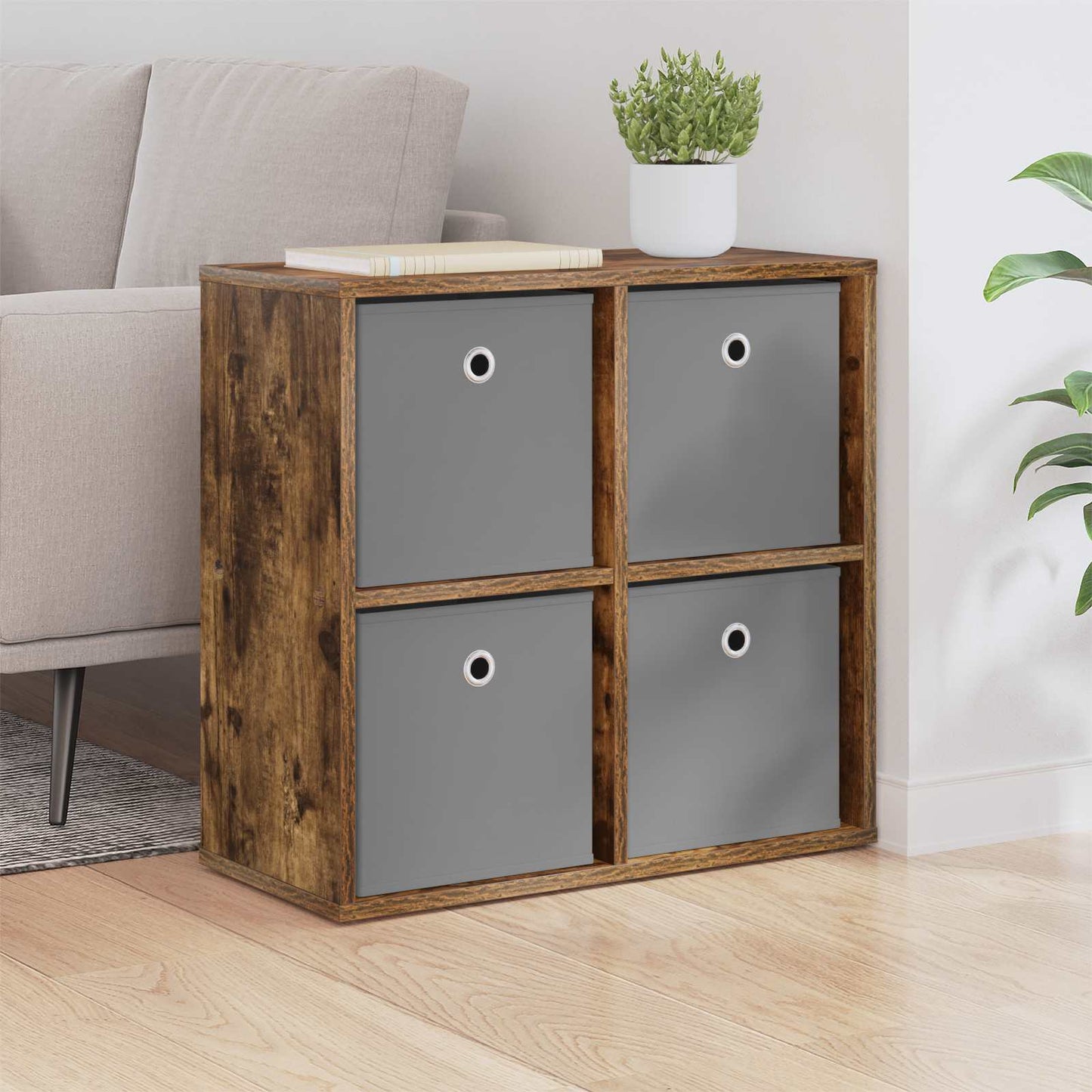 Sideboard with Drawer Smoked Oak 59.5 x 27 x 57 cm
