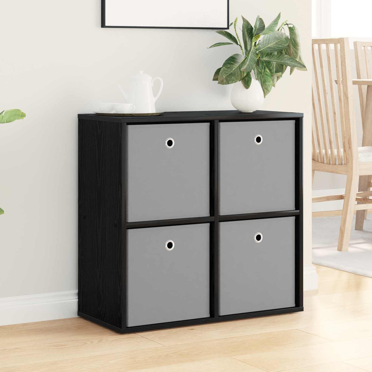 Sideboard with Drawer Black Oak 68.5 x 32 x 67 cm