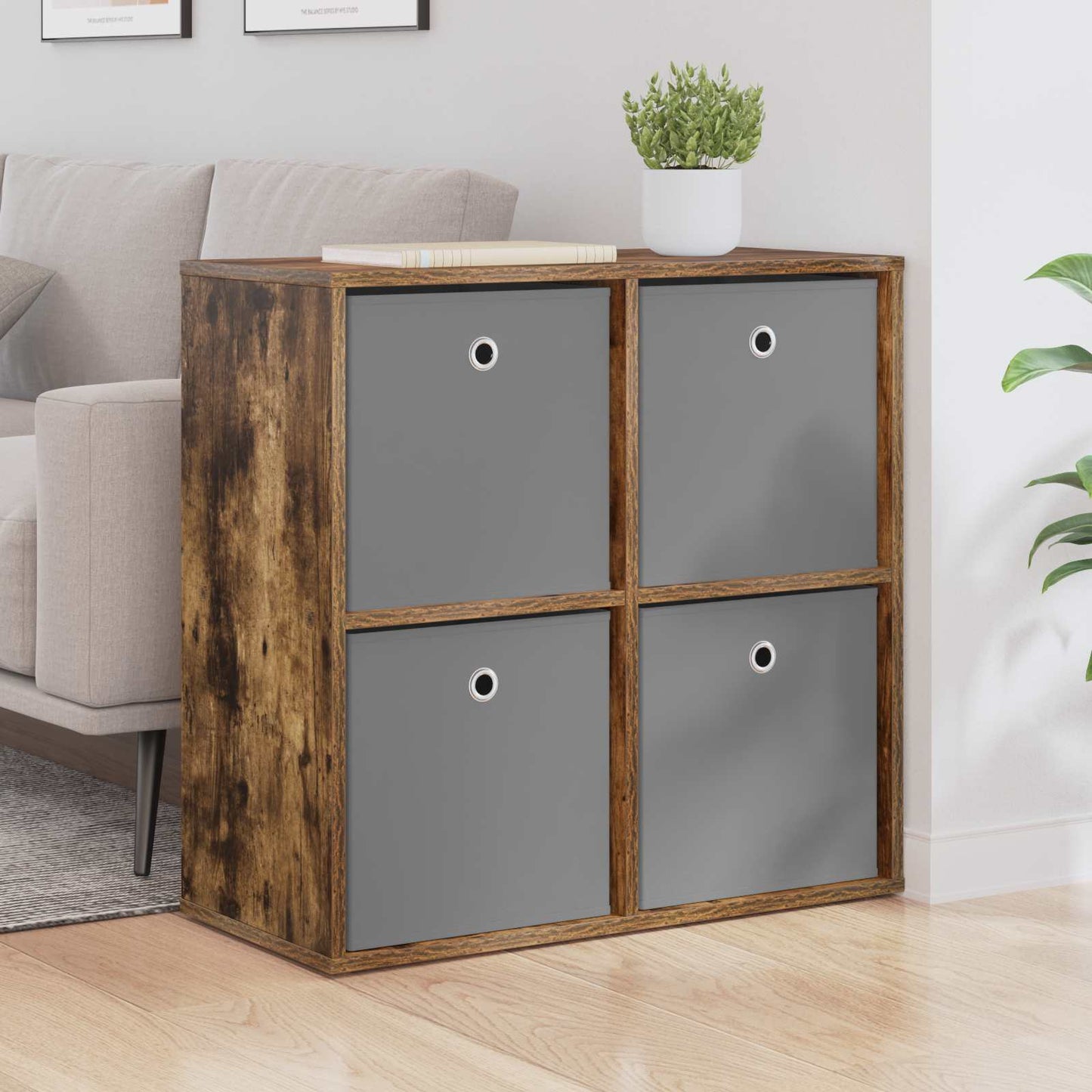 Sideboard with Drawer Smoked Oak 68.5 x 32 x 67 cm