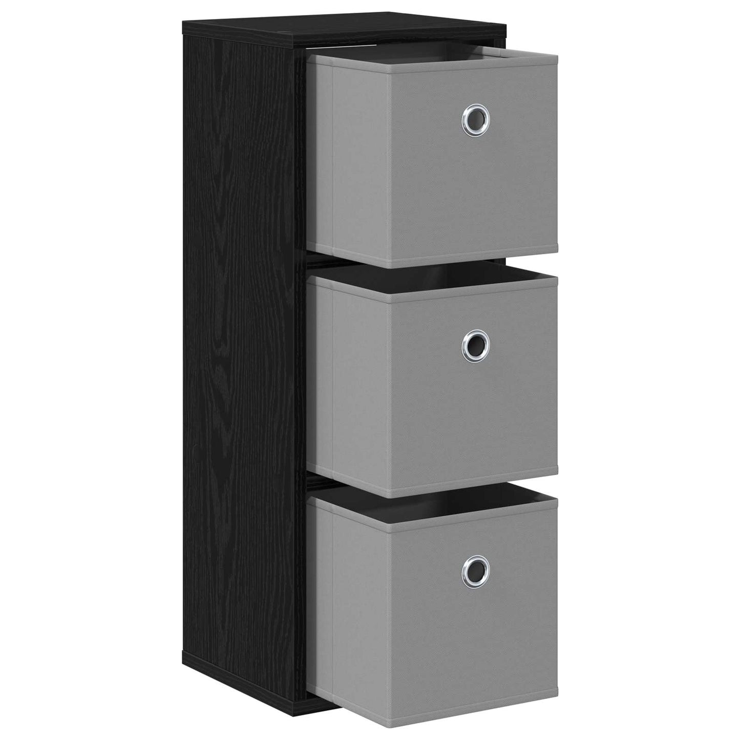 Sideboard with Drawer Black Oak 25.5 x 22 x 69.5 cm