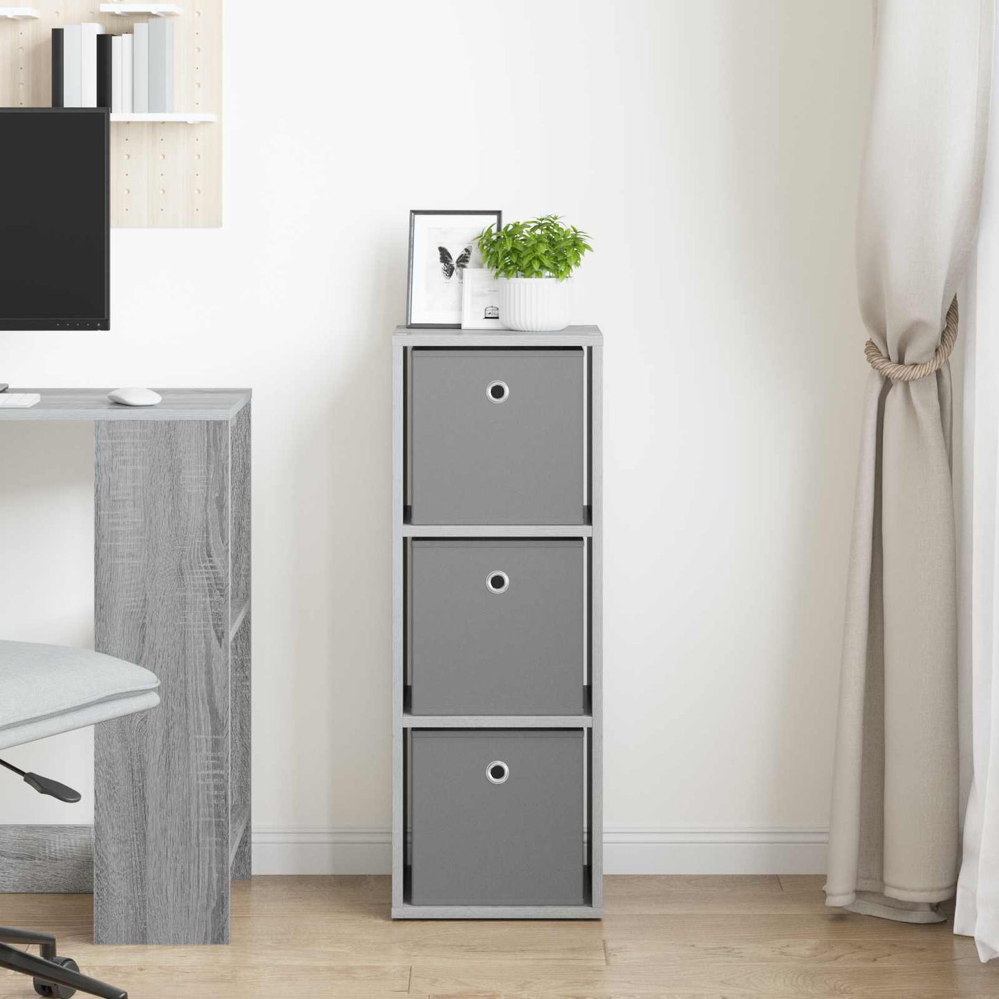 Sideboard with Drawer Concrete Grey 30.5 x 27 x 84.5 cm