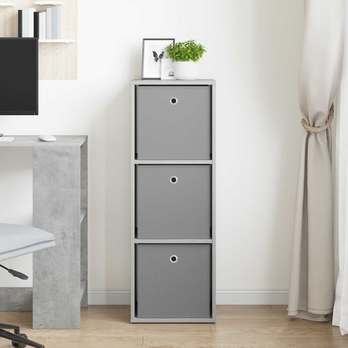 Sideboard with Drawer Concrete Grey 35 x 32 x 99.5 cm