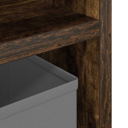 Lowboard with Drawer Smoked Oak 72 x 22.5 x 38 cm
