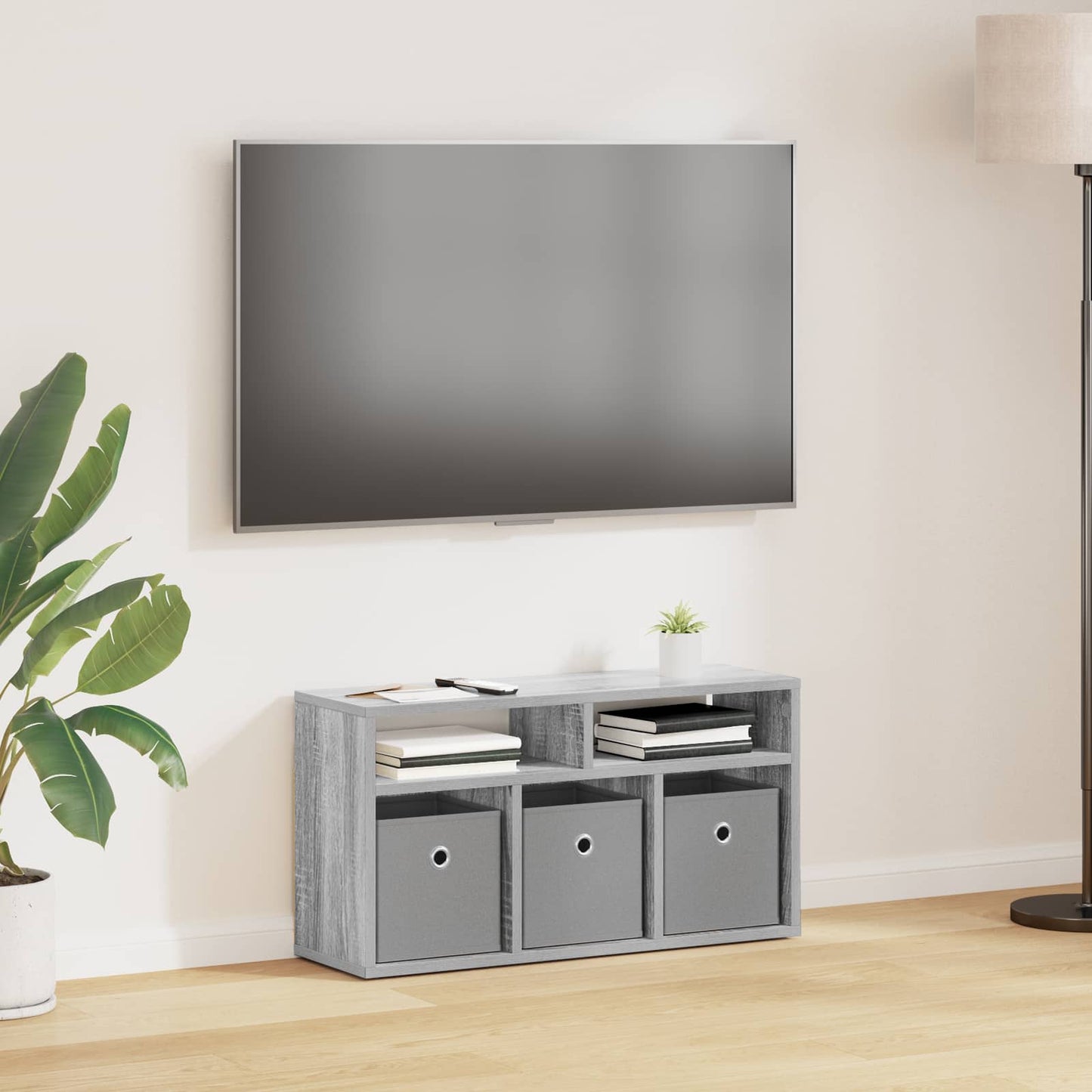 Lowboard with Drawer Grey Sonoma 72 x 22.5 x 38 cm
