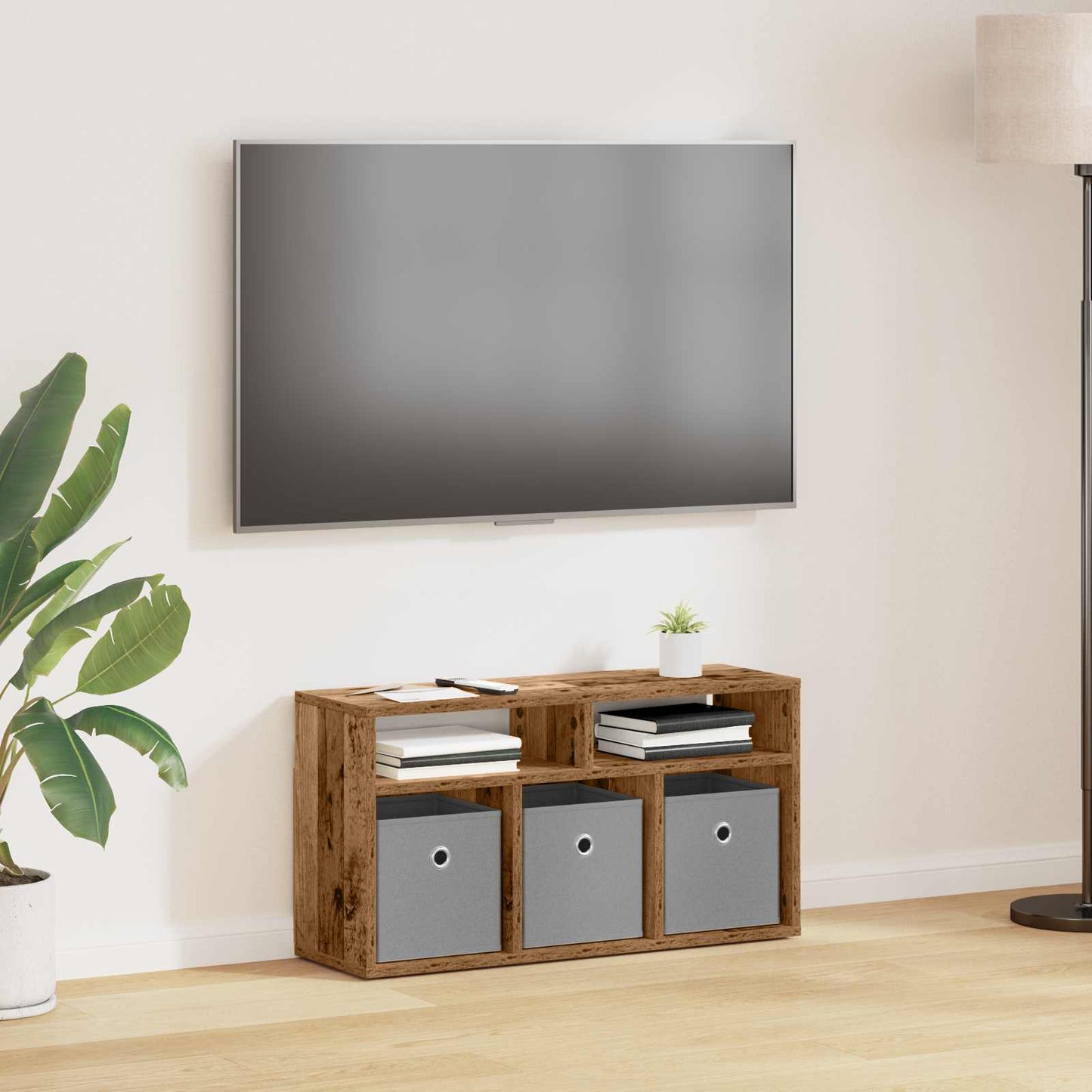 Lowboard with Drawer Old Wood 72 x 22.5 x 38 cm