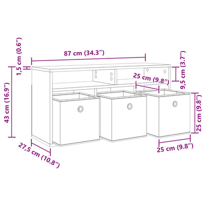 Lowboard with Drawer White 87 x 27.5 x 43 cm