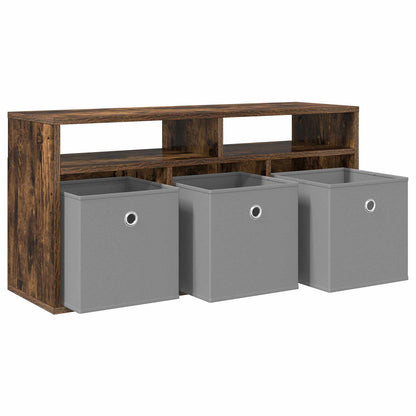 Lowboard with Drawer Smoked Oak 87 x 27.5 x 43 cm
