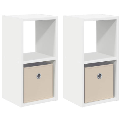 Bedside Table 2 pcs White 25.5 x 22 x 49.5 cm Engineered Wood