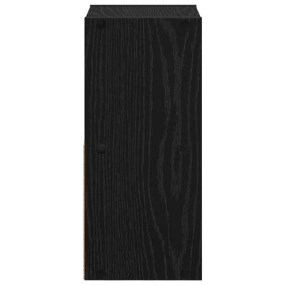 Bedside Table Black Oak 25.5 x 22 x 49.5 cm Engineered Wood