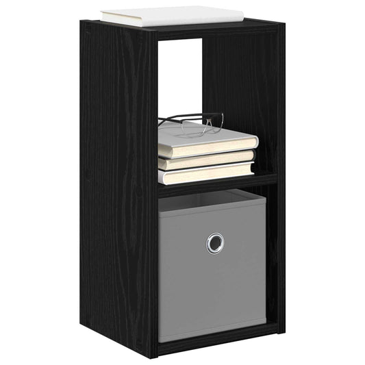 Bedside Table with Drawer 2 pcs Black Oak 25.5 x 22 x 49.5 cm